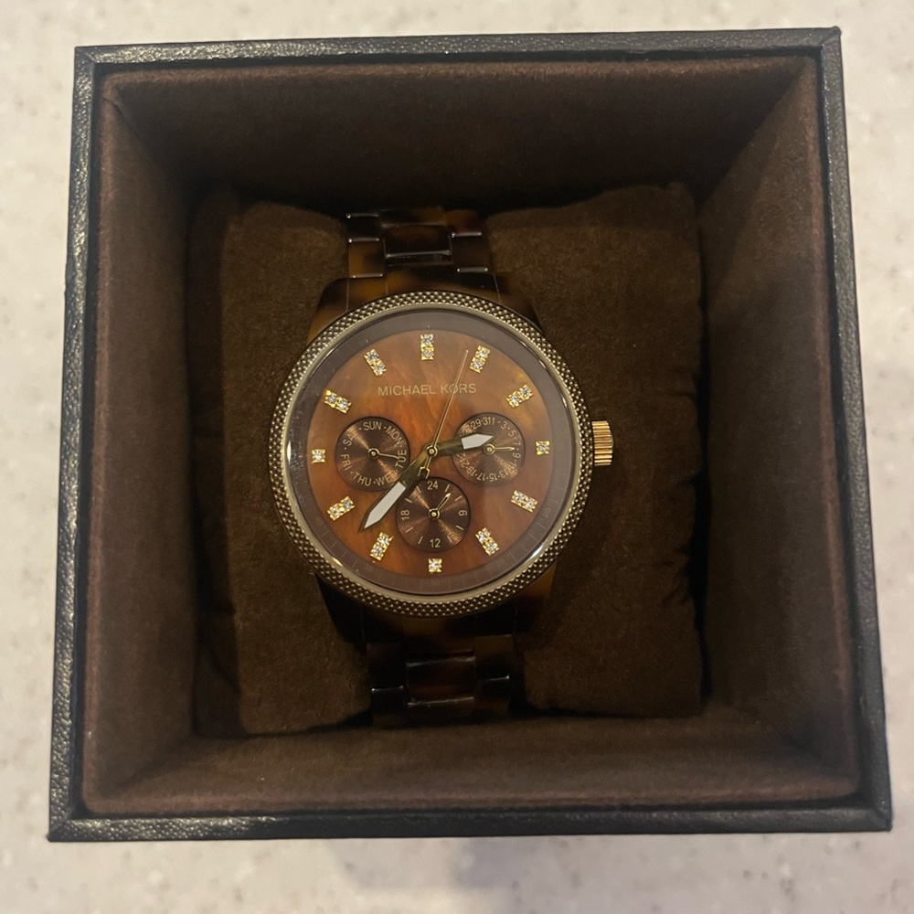 Michael Kors women’s tortoise shell watch